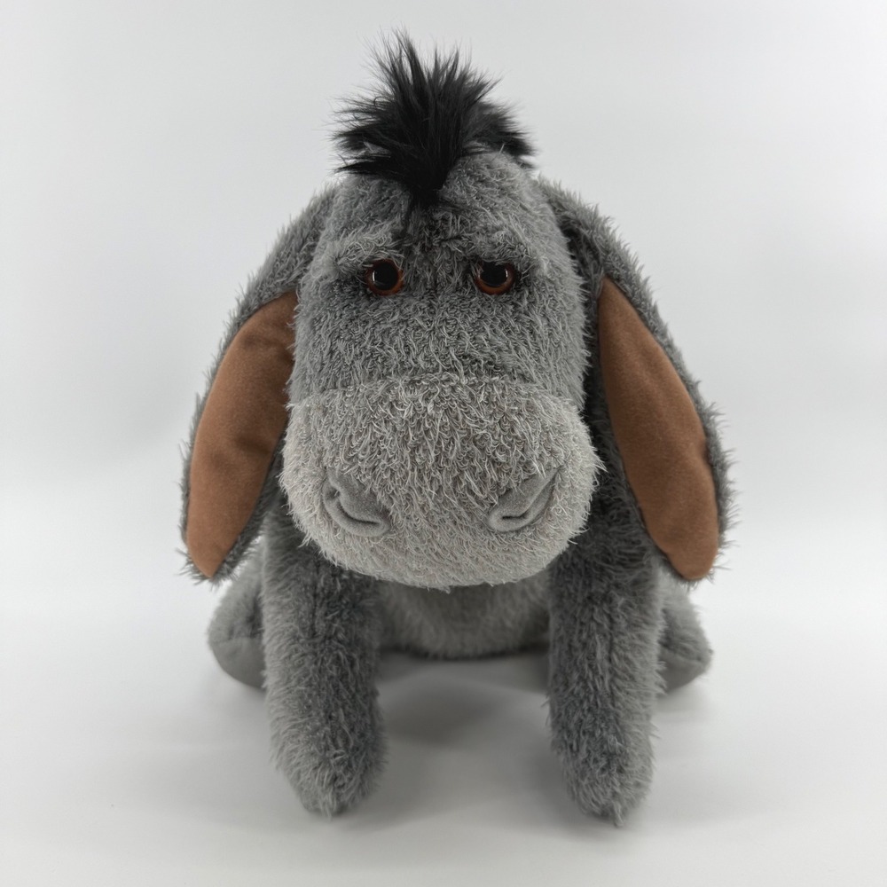 Disney Store Christopher Robin Live Action Movie Eeyore Plush 16 inch Rare Grey